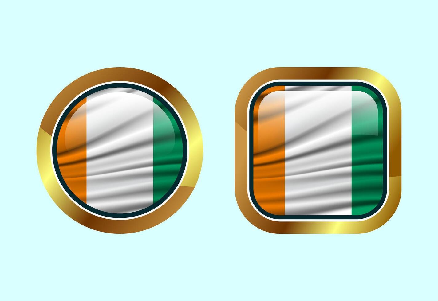 Glossy flag button of Ivory Coast, High quality web button design vector