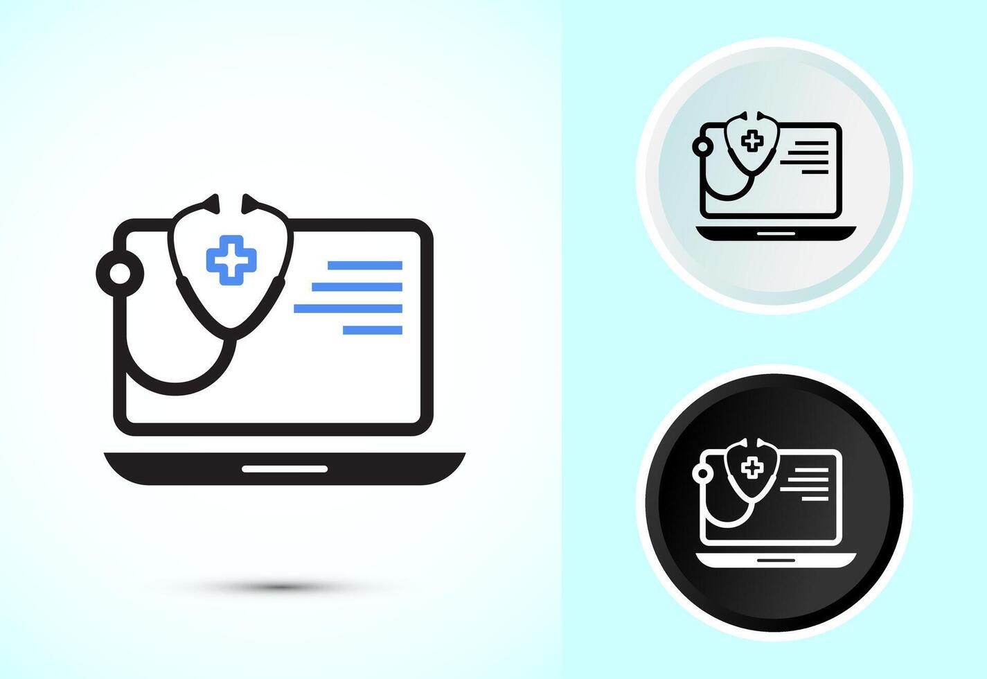 Online healthcare icon design, Virtual medical service sign symbol vector