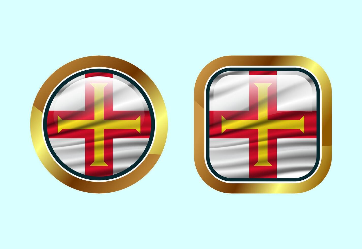 Glossy flag button of Guernsey, High quality web button design vector