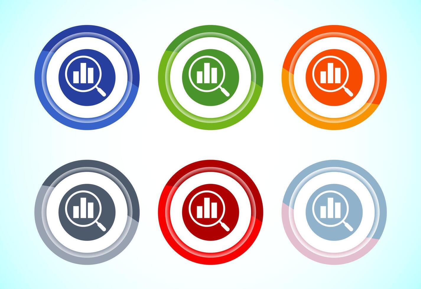 Data analytics icon design. Market research, Button Design Set vector