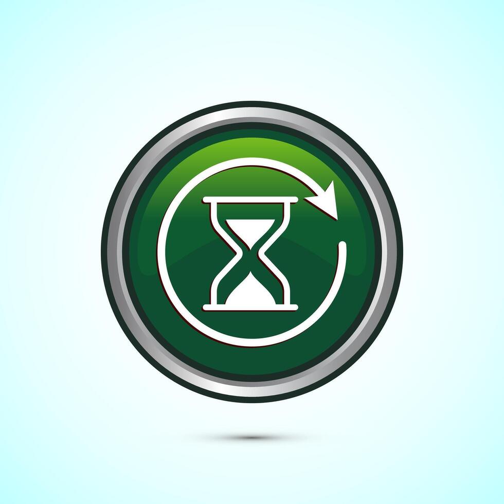 Long lasting icon design illustration. Durability icon design. Represents durability. Green Color Round Button Design vector