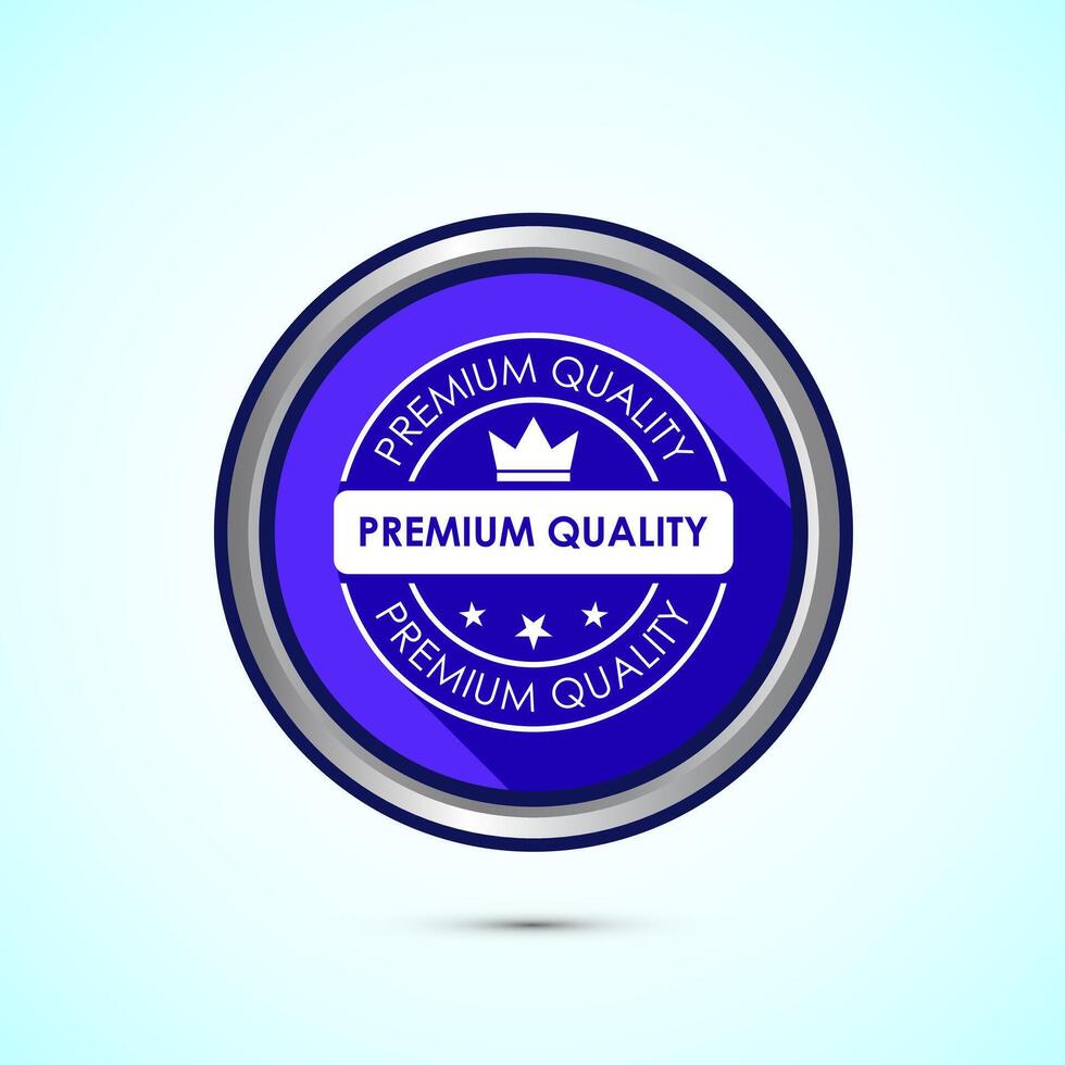 premium quality badge icon design illustration. Blue Shadow Button Design vector