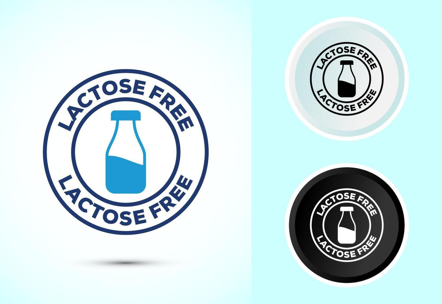 Lactose Free Icon Design Illustration, Healthy Food Concept in color black and white vector