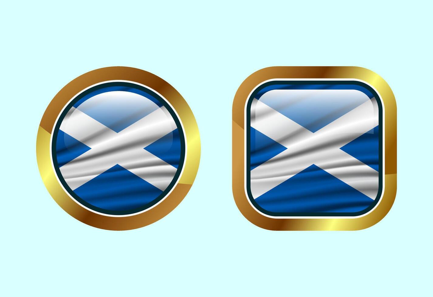 Glossy flag button of Scotland, High quality web button design vector