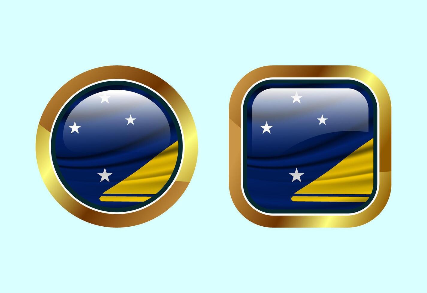 Glossy flag button of Tokelau, High quality web button design vector