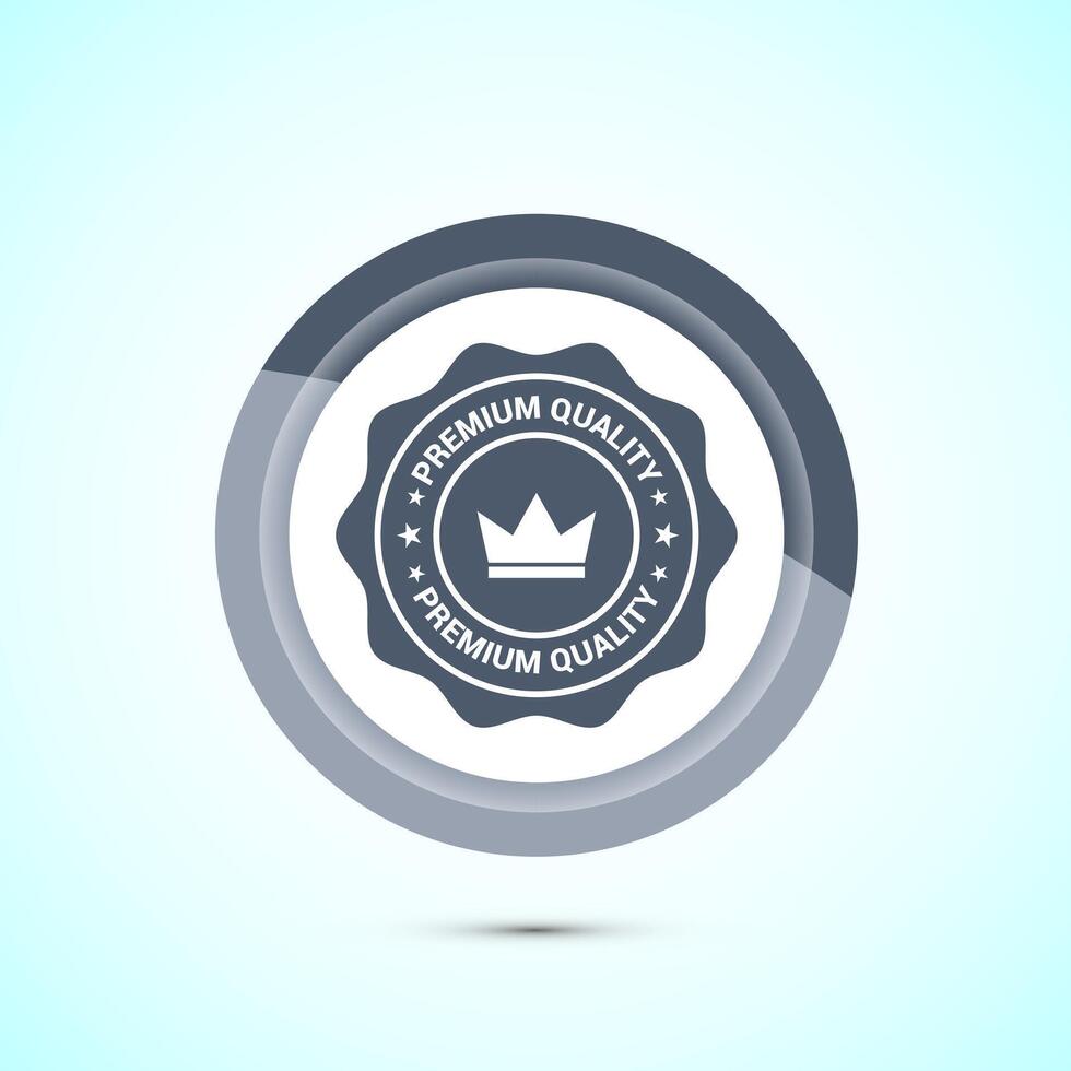 premium quality badge icon design illustration. Gray Color Button Design vector