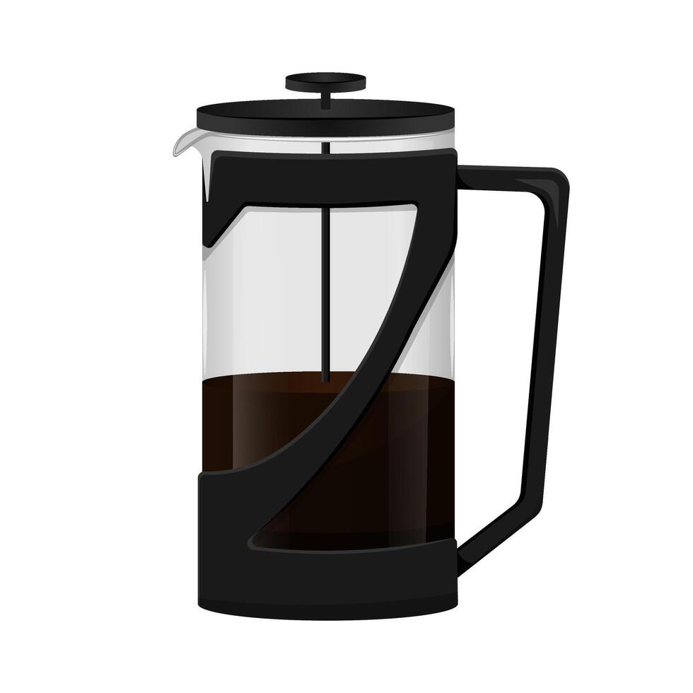 French press coffee maker vector