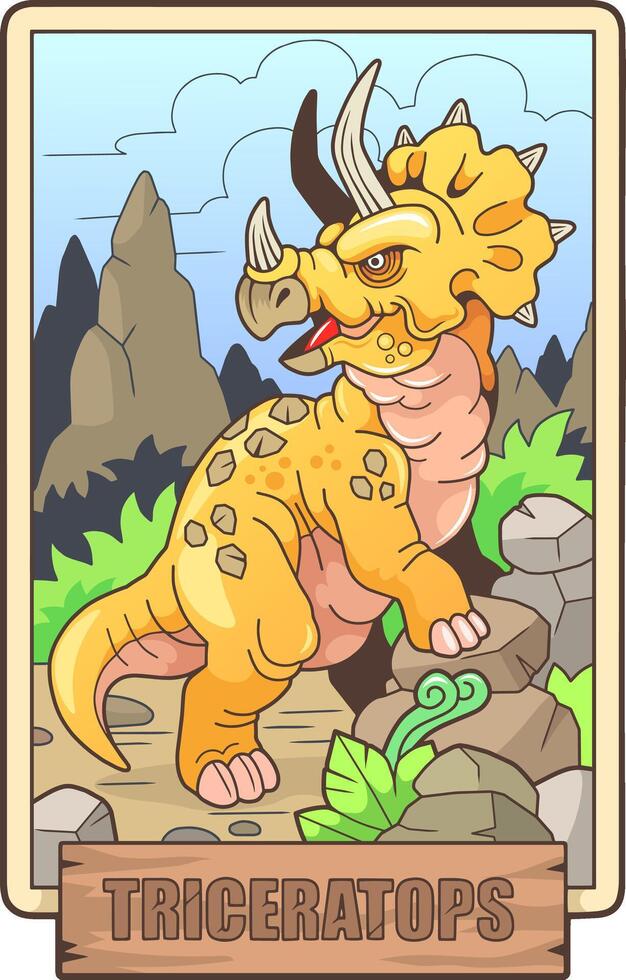 prehistoric dinosaur triceratops vector