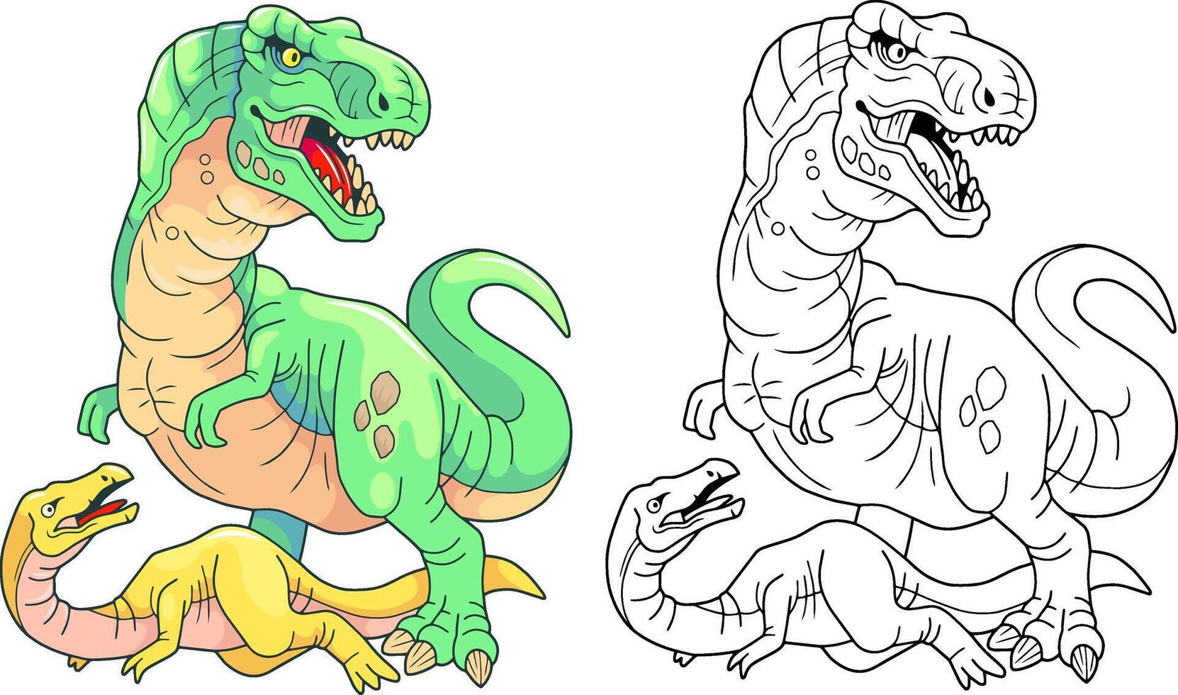 prehistoric predatory dinosaur tyrannosaurus, design illustration vector