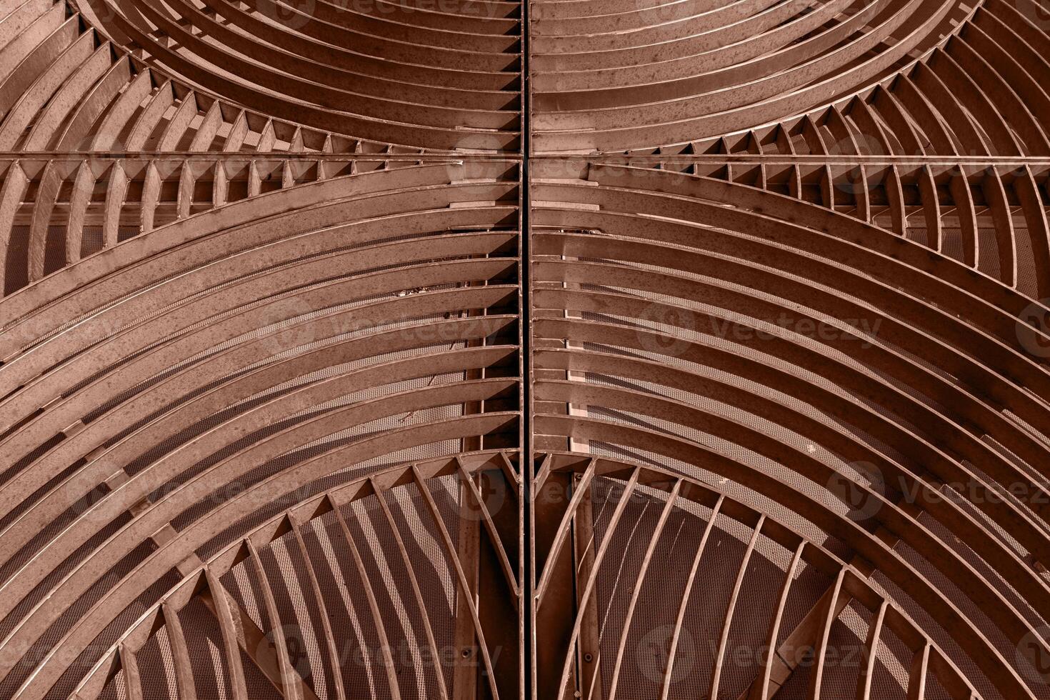 Abstract Metal Grid with Curved Lines in Mocha Tone photo