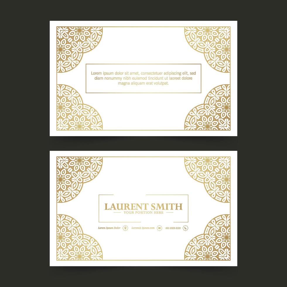 Luxury business card template with Ornament design vector