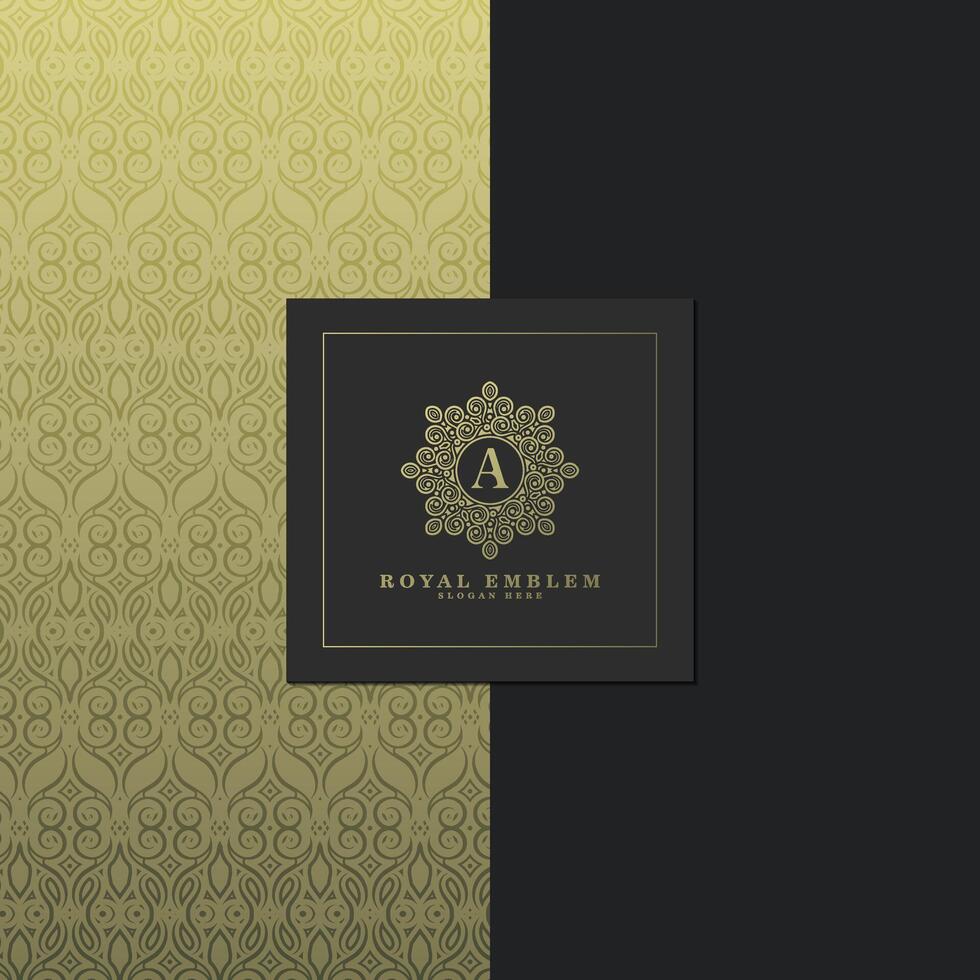 elegant gold pattern card design vector