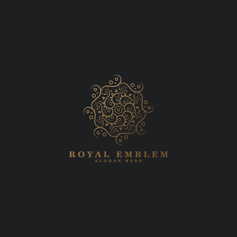 luxury ornament logo line art vector