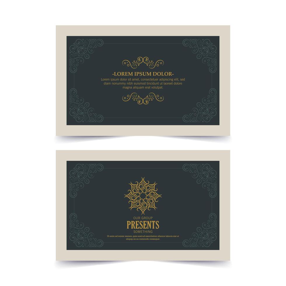 Classic ornament pattern business card design vector