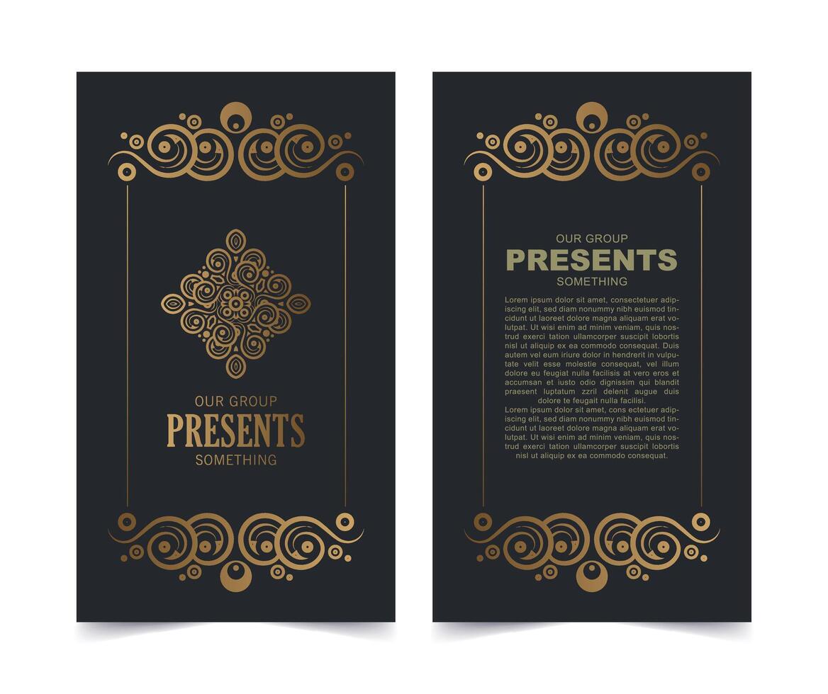 Blue and white business card and vintage ornament logo template. Retro elegant flourishes ornamental frame design and pattern background. vector
