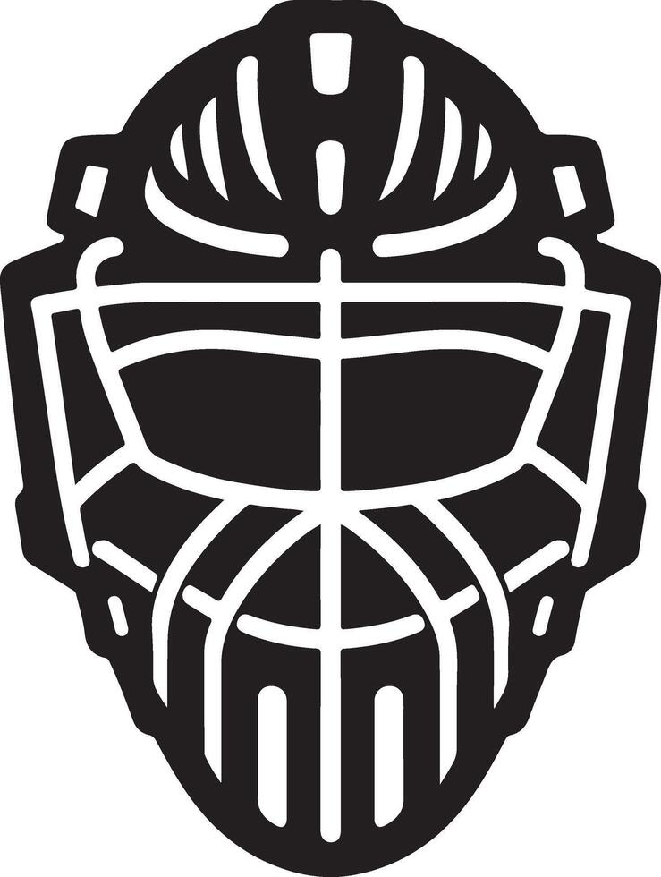 Goalie mask icon silhouette. vector