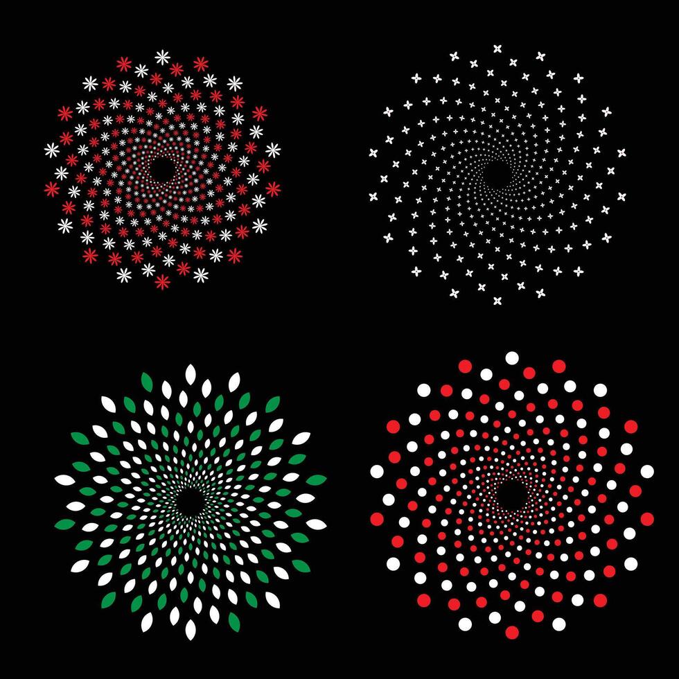 Floral mandala design set vector