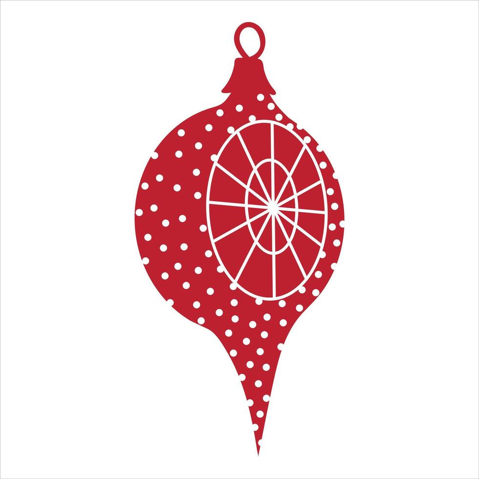 Vintage Christmas Ornaments Collection in Red vector