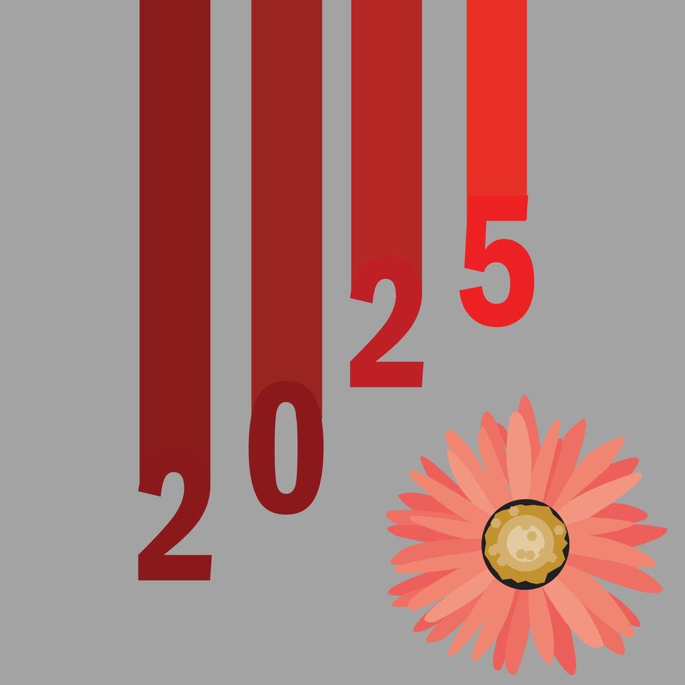 New Year 2025 colorful logo design vector