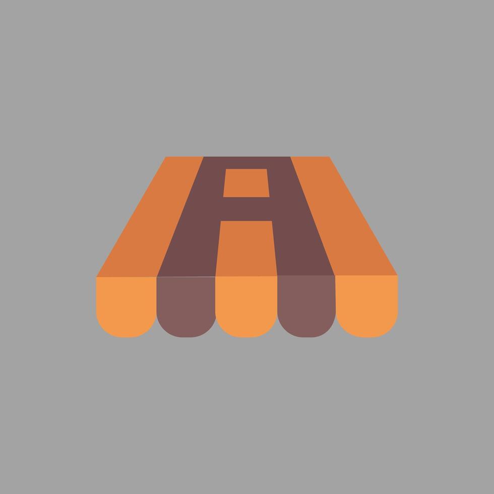 The letter A logo with a shop symbol icon gives an elegant impression to your business vector