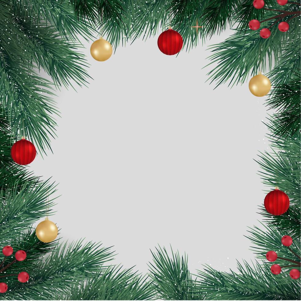 Christmas background with fir tree template vector