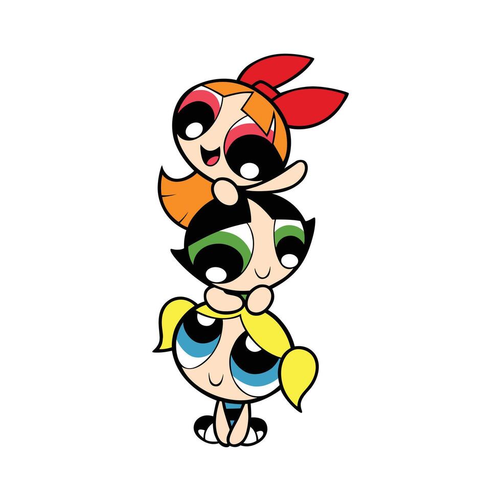 Best Friend Power Puff Girl vector