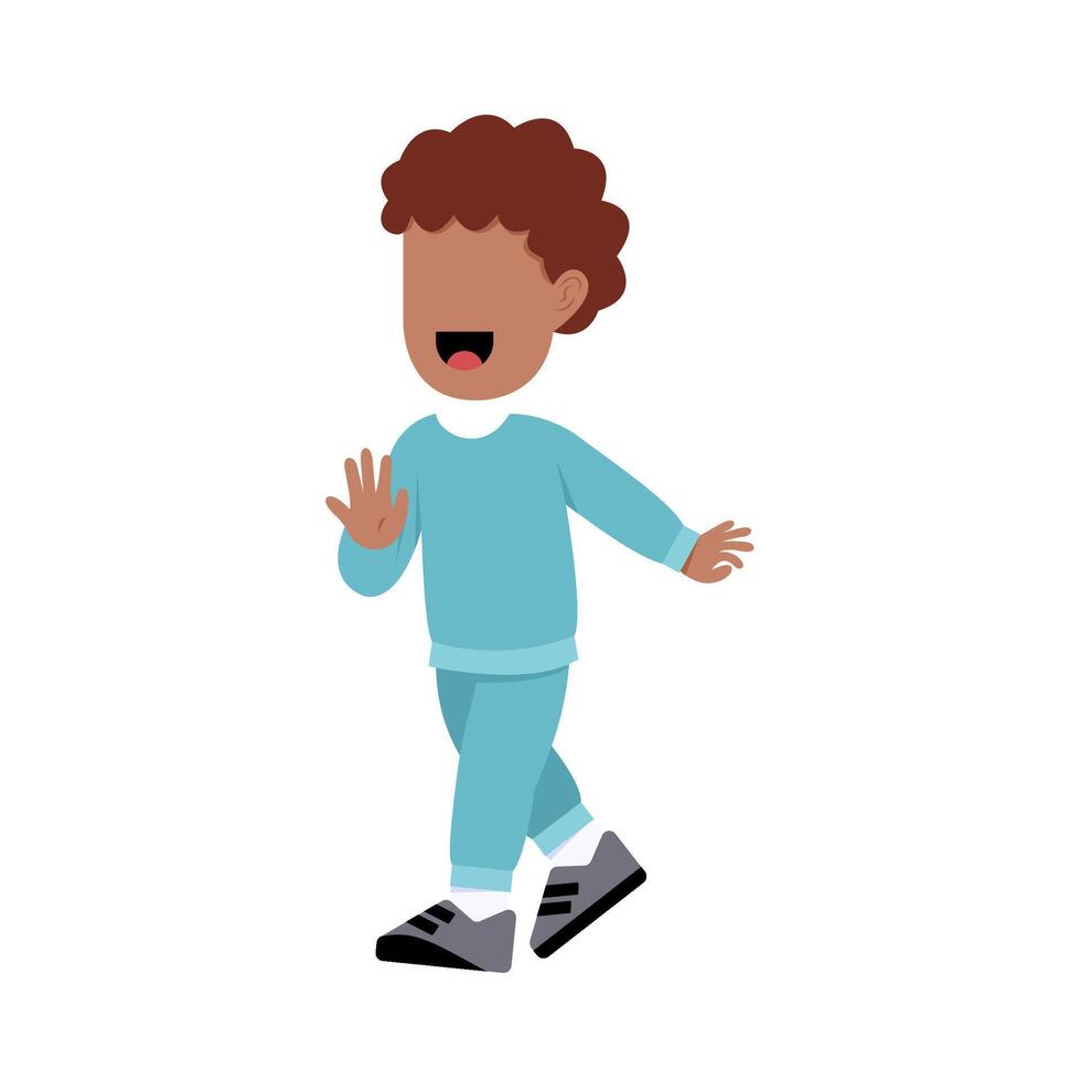 Little Boy Running vector