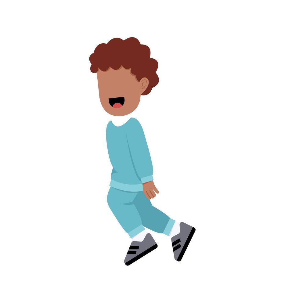Happy Curly Boy vector