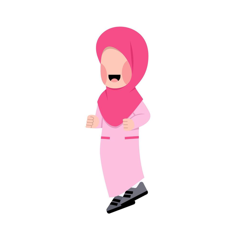 Hijab Girl Running vector