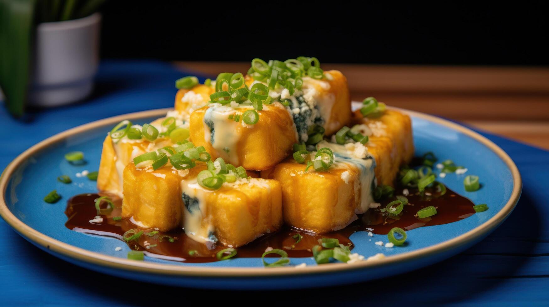 Delicious Japanese style fried tofu dish photo