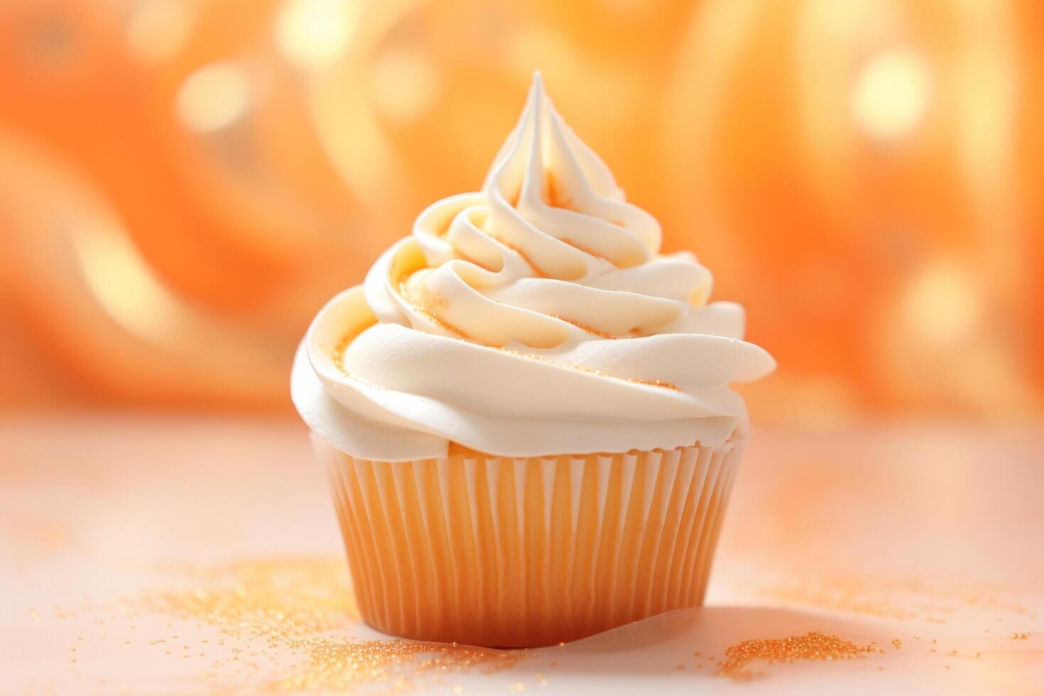 Delicious Cupcake with Creamy Frosting photo