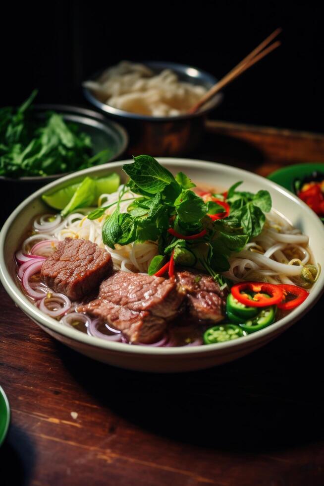 Delicious Vietnamese Pho Noodle Soup photo