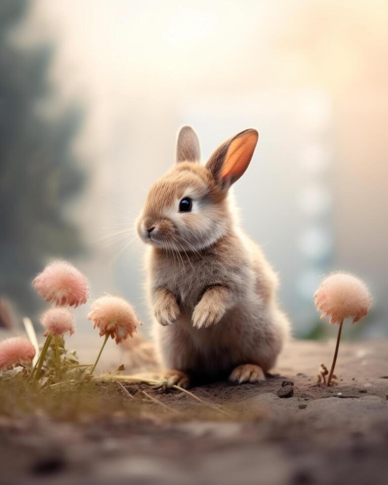 Adorable Bunny in Nature photo