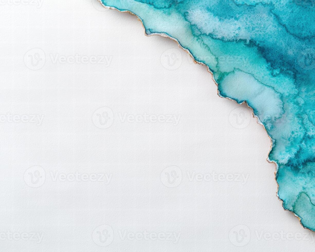 abstract watercolor background with turquoise and white tones photo