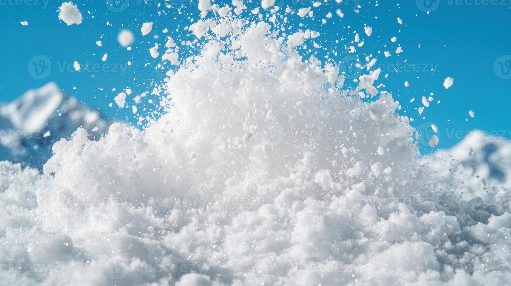 Explosion of fresh white snow photo