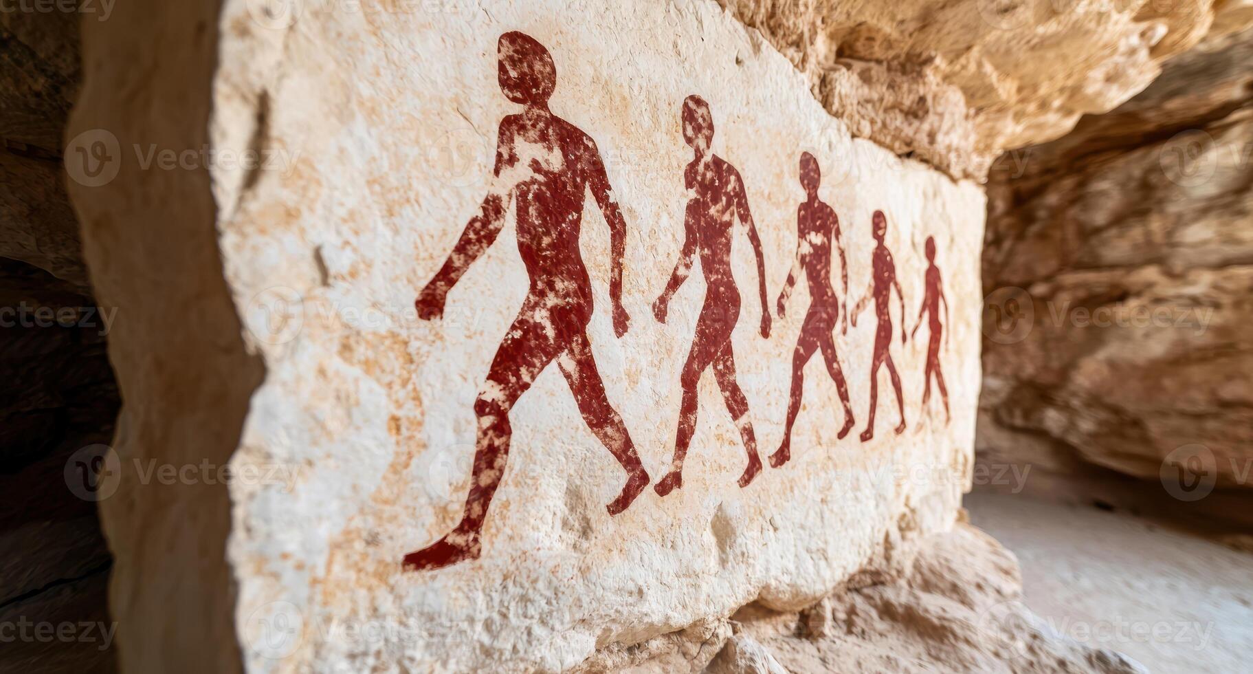 ancient rock art depicting human figures photo