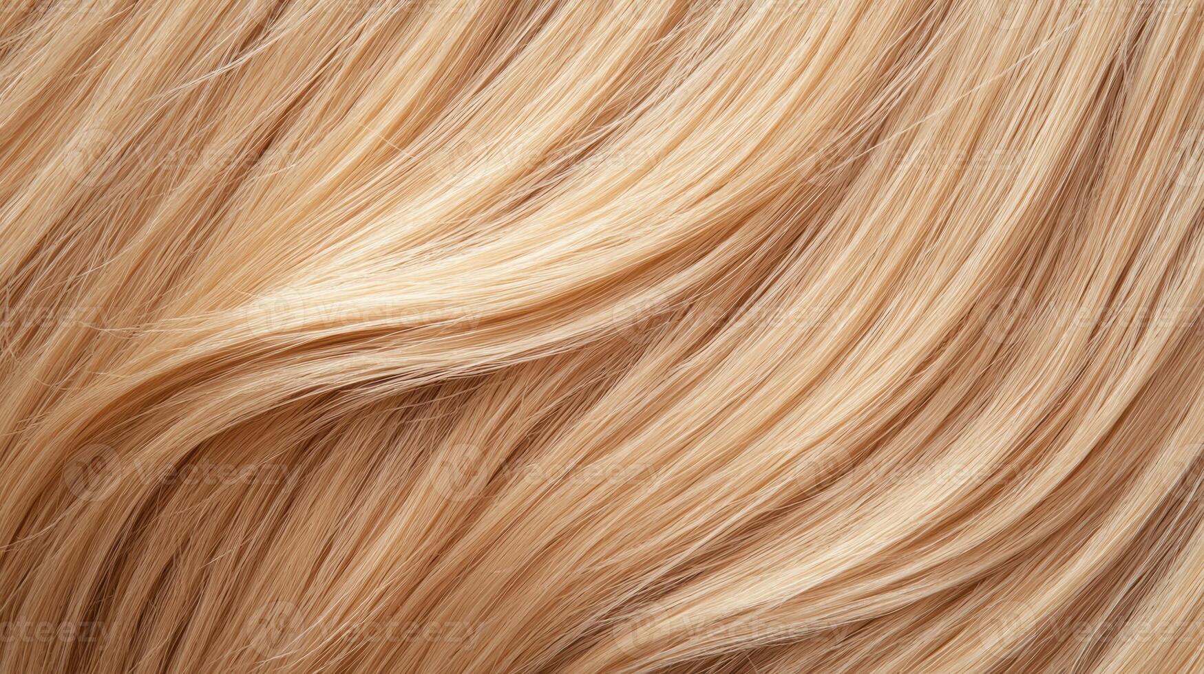 Closeup of soft, flowing blonde hair photo