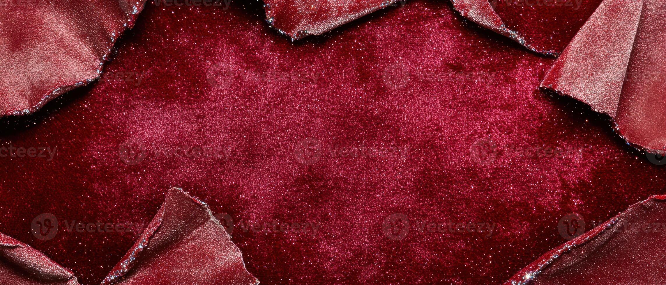 Sparkling red velvet fabric texture photo