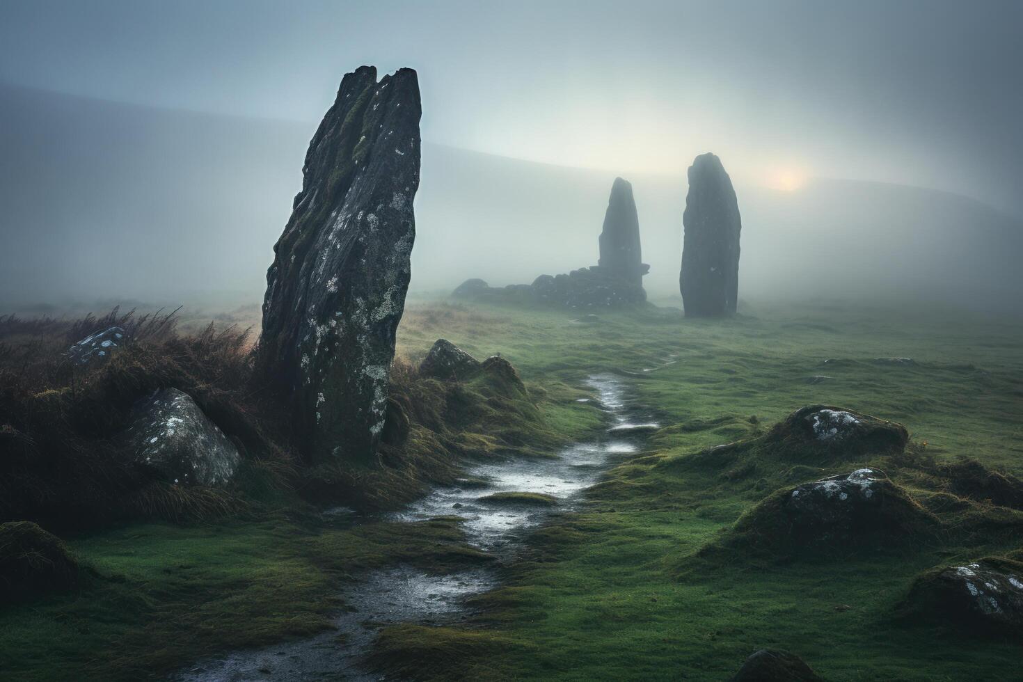 Mysterious Landscape with Towering Rocks photo