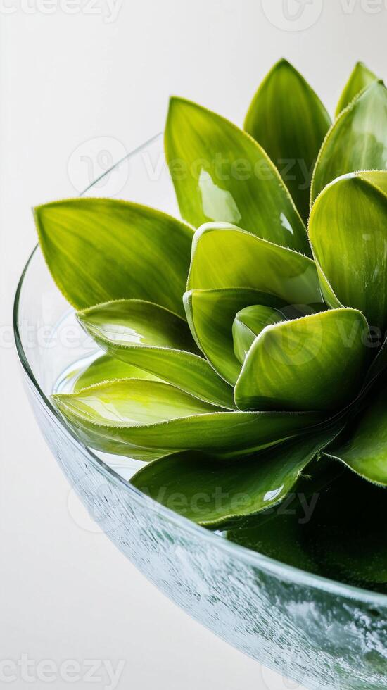 Bromeliad leaves forming a central water vessel, wallpaper photo