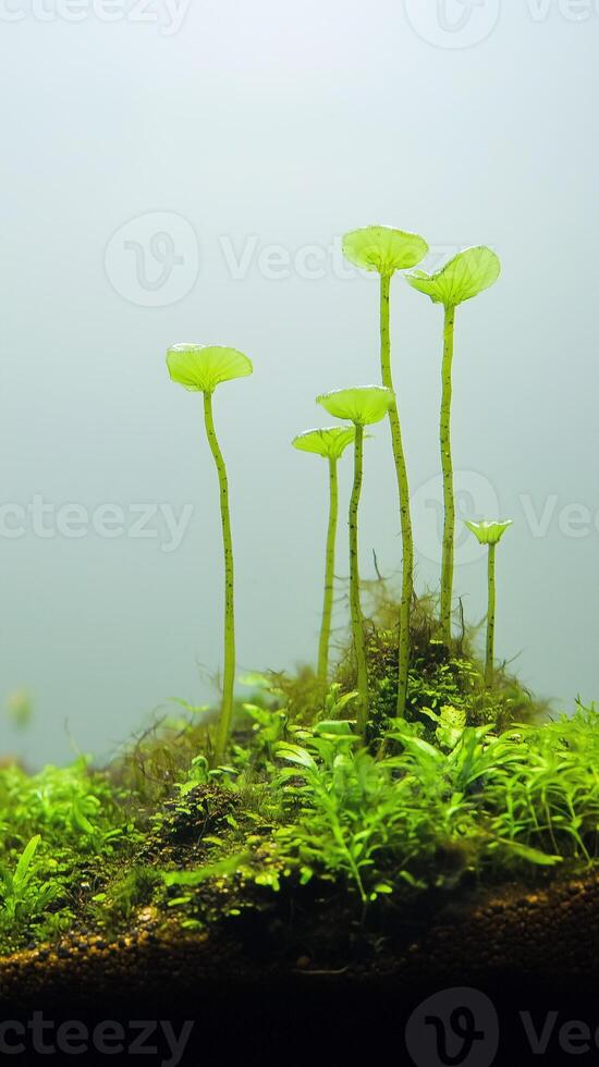 Cobra plant tubes rising through peat moss, wallpaper photo