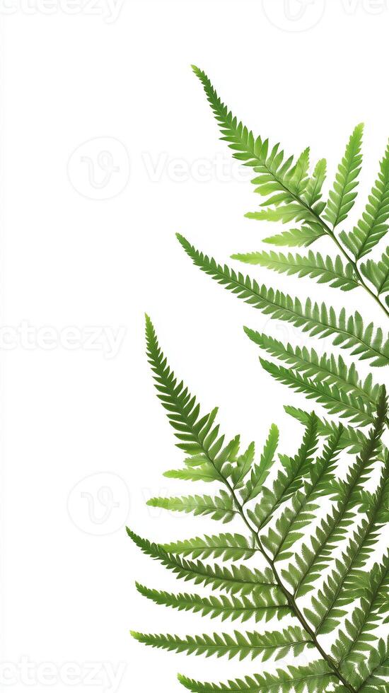 Fern fronds unfurling from a central point, wallpaper photo