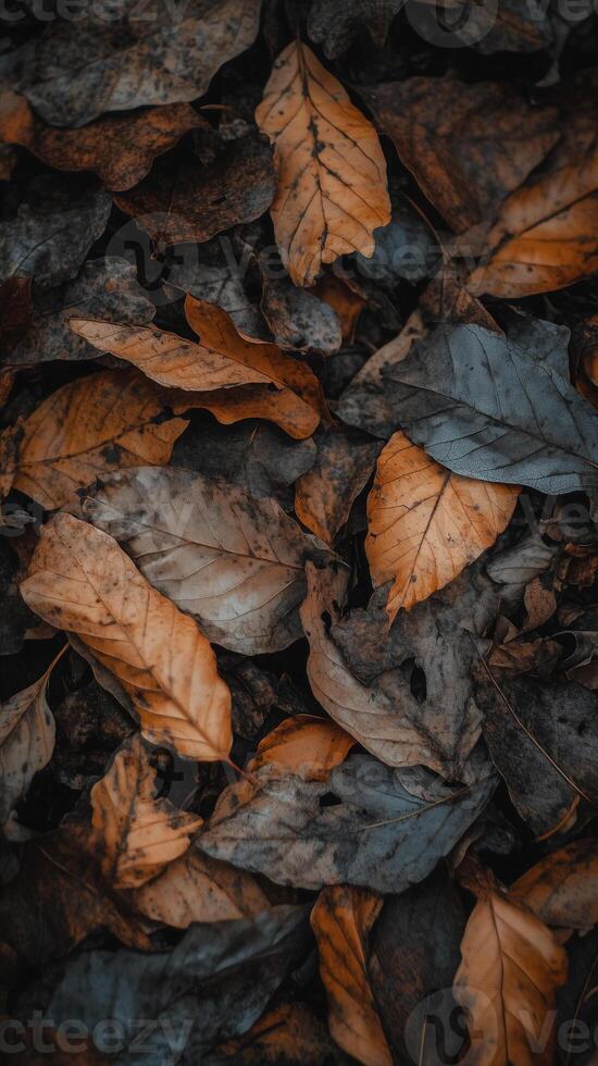 Hickory leaves layer woodland trails, creating a natural blanket through forests, photorealistic photo