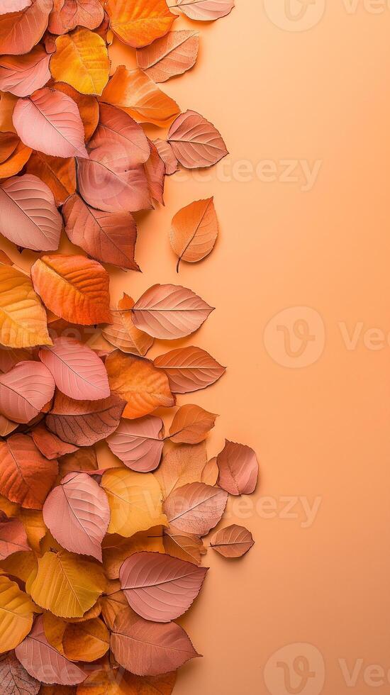 Leaf shapes creating border design in sequence, photorealistic photo