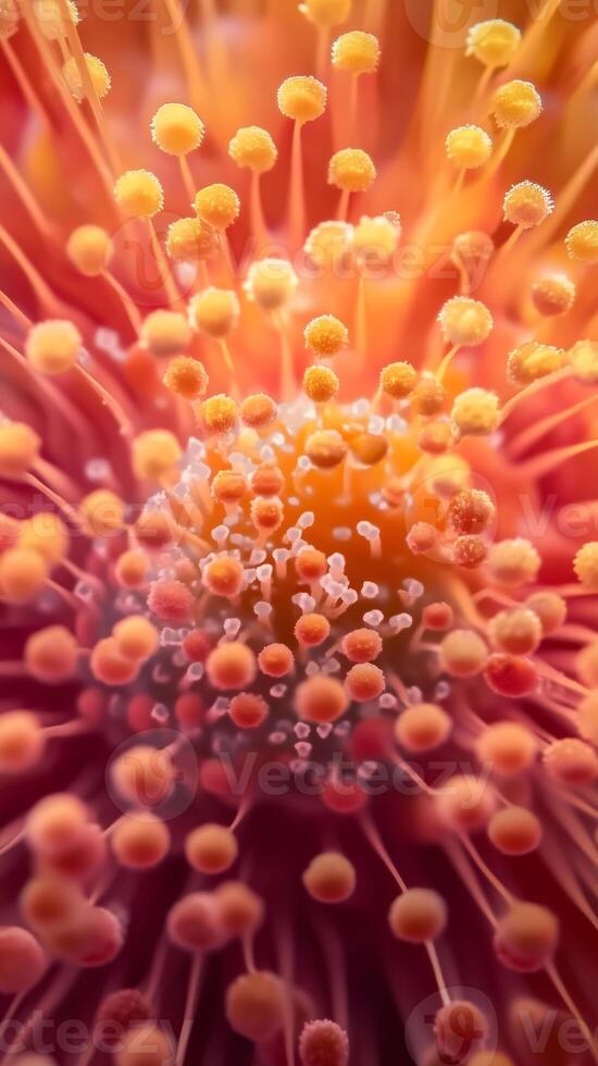 Flower pistils extending from center of bloom structure, wallpaper art photo