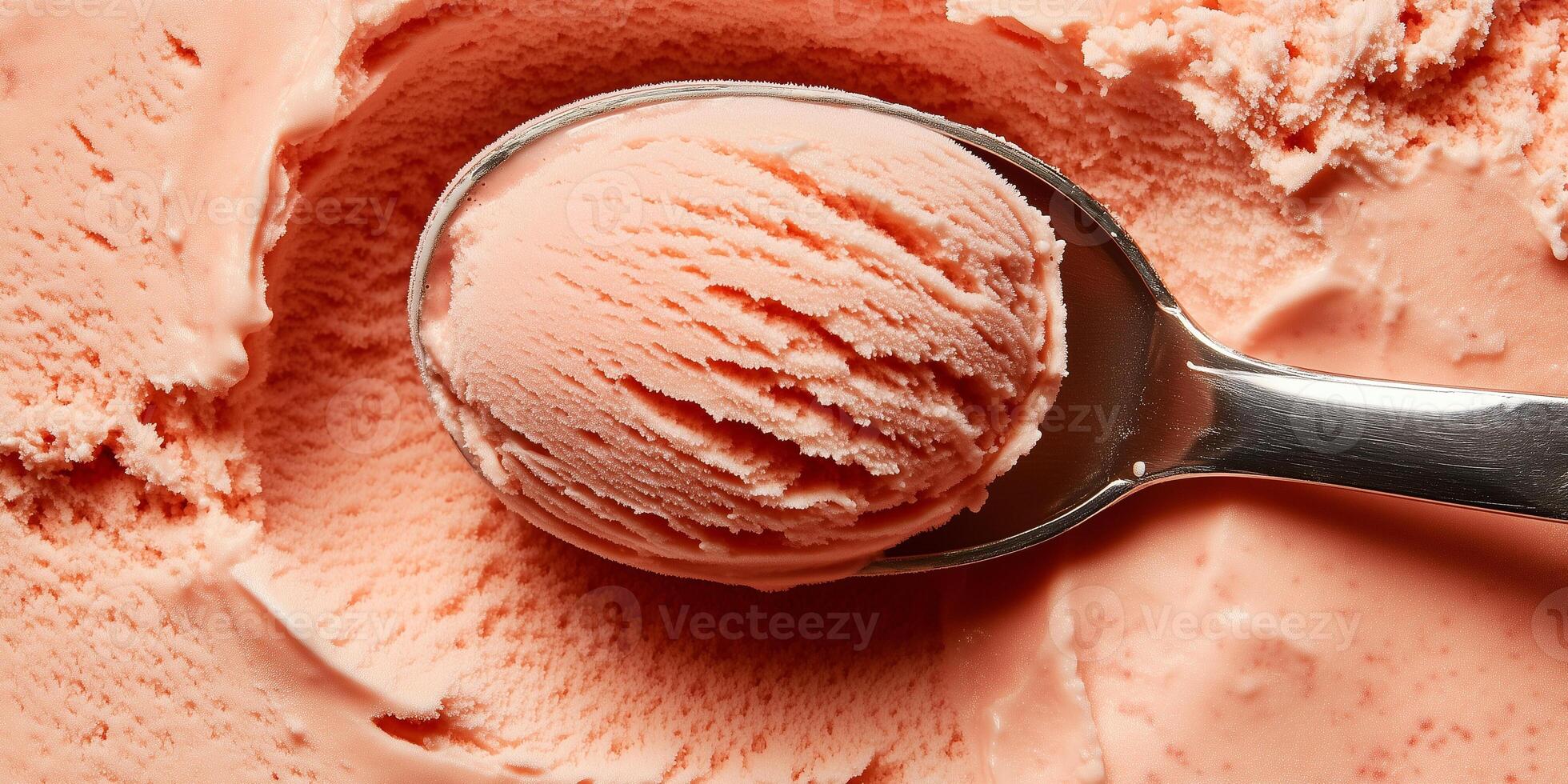 Close-up of a gelato scoop, showing the fine texture and smooth, even surface, food photography photo