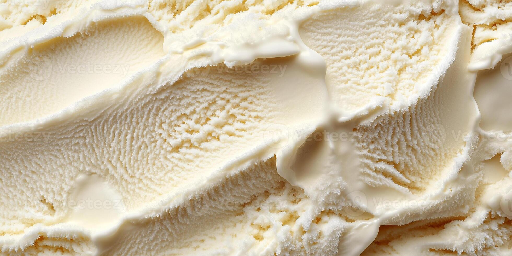 Close-up of a vanilla ice cream scoop, showing fine texture and smooth surface, food photography photo