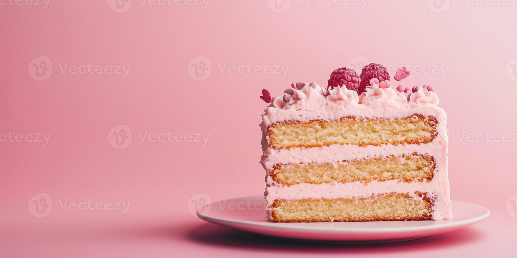 Gluten-free cake with visible layers and minimal decorations on top, gastronomy photography photo