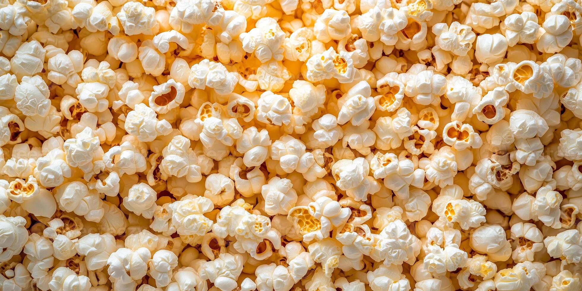 Kettle corn in a pile, showing popped kernels with a consistent appearance, gastronomy photography photo