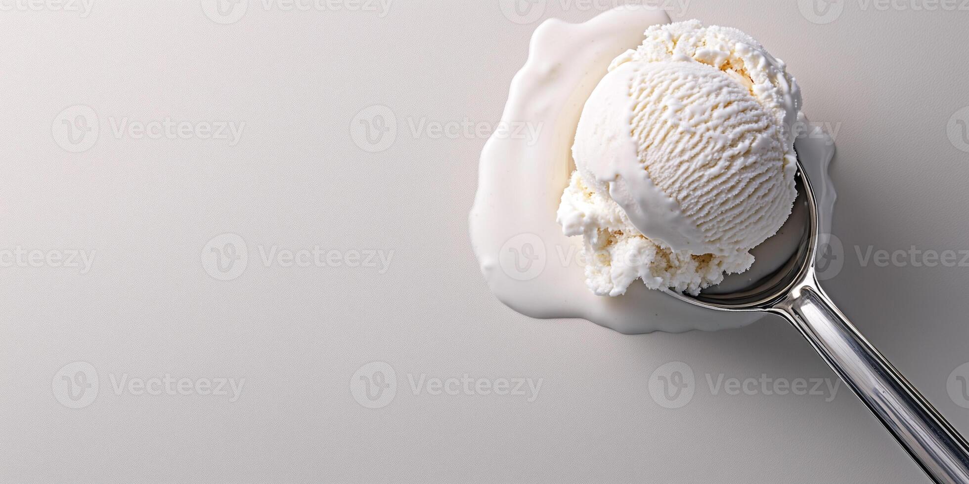 Close-up of a dairy-free ice cream scoop, showing the fine texture and smooth surface, food setting photo